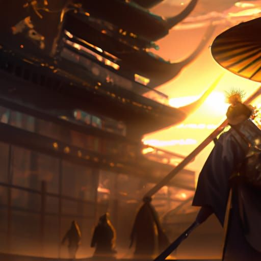 Samurai Masterpiece in Dark Fantasy Style