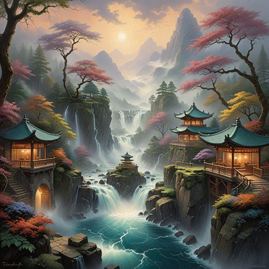 Abstract Karate Energy in Ethereal Mist