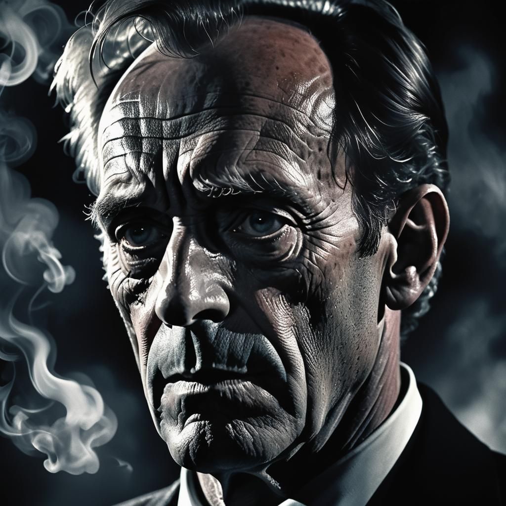 Film Noir Portrait in Hitchcock Style