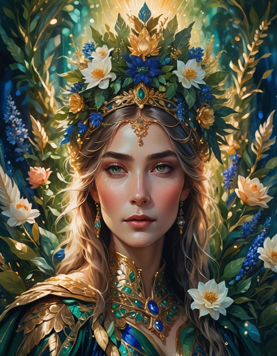 Ethereal Portrait of a Regal Woman in Nature