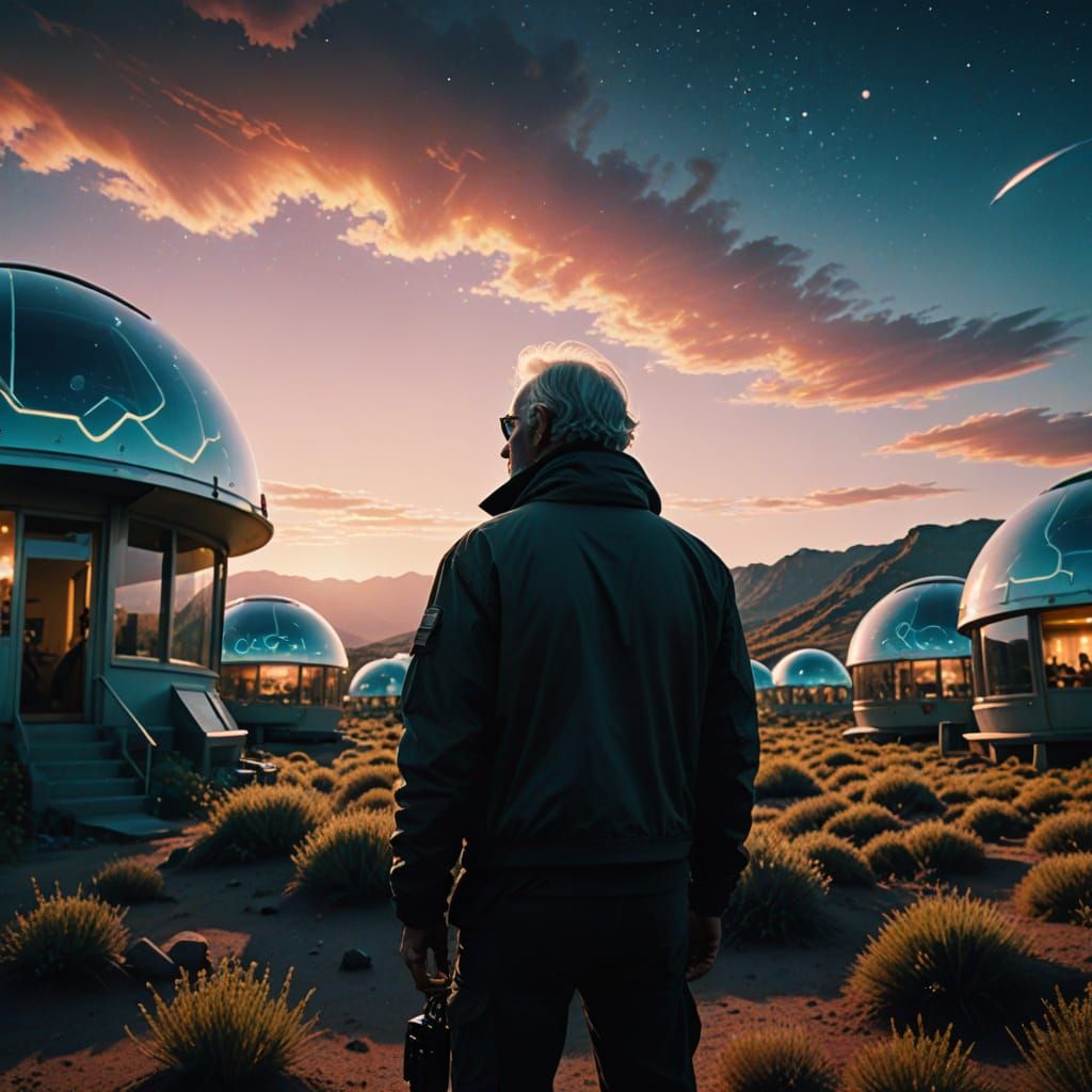 Ethereal ET Planet with Crystal Dome Homes in Cinematic Styl...