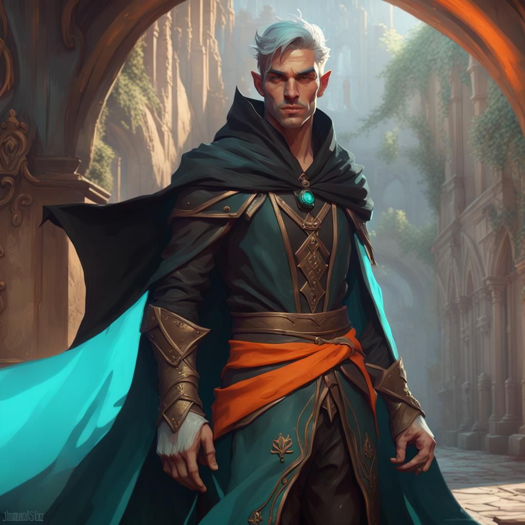 Elf Rogue Concept Art in Art Nouveau Style