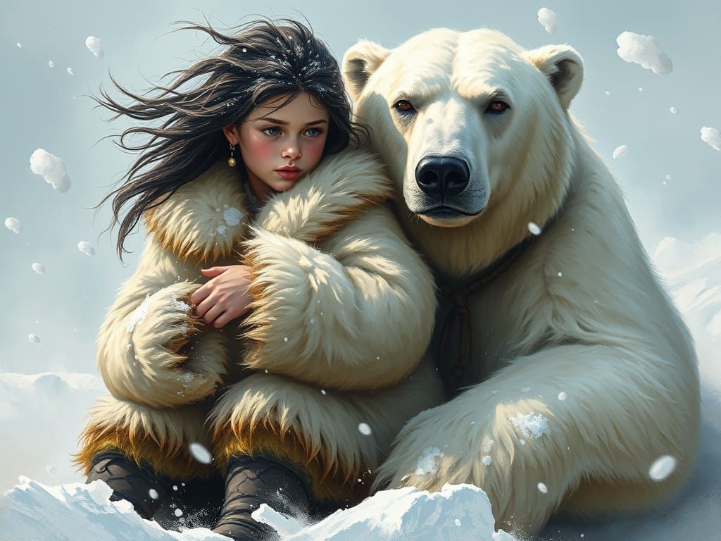 Polar Bear & Girl - Study 01C - Flux Schnell Model