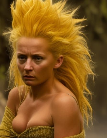 Super Saiyan Woman in 1980s Live Action Movie