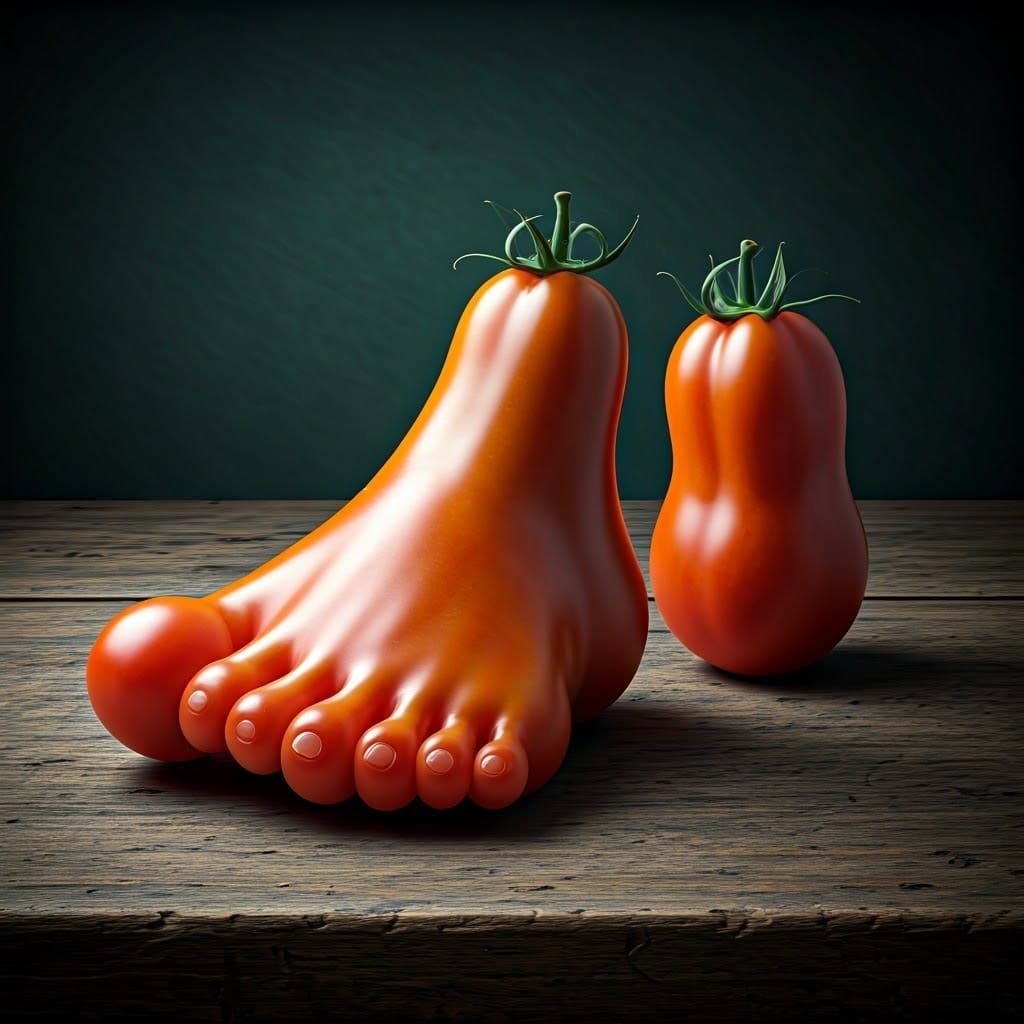 Tomato Toes: A Surreal Pop Art Still Life