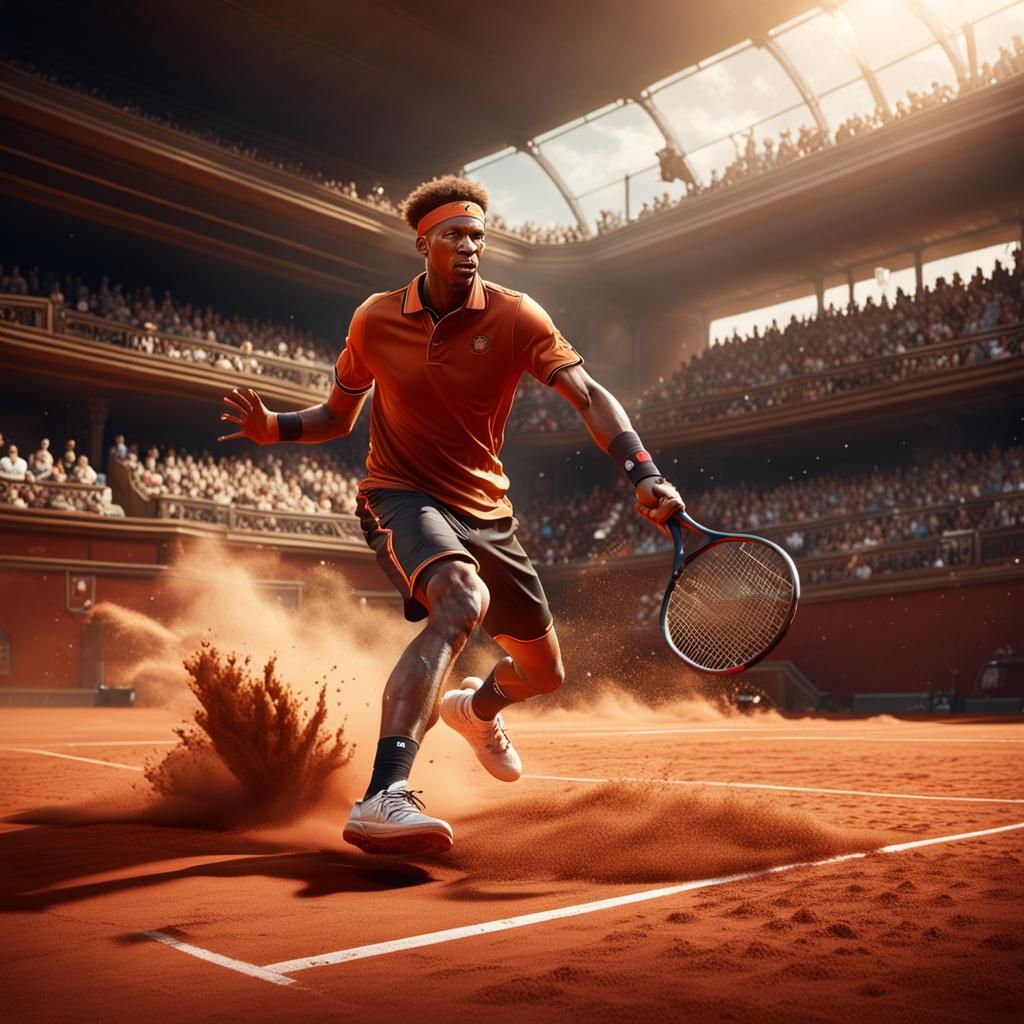 Tennis Player's Dramatic Slide on Clay Court