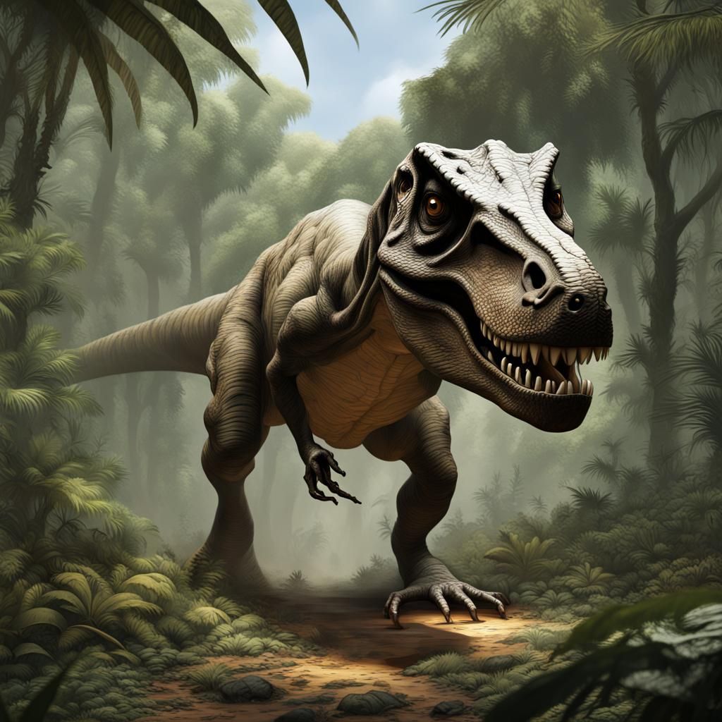 Tyrannosaurus Rex in Jungle: Scientific Paleoart