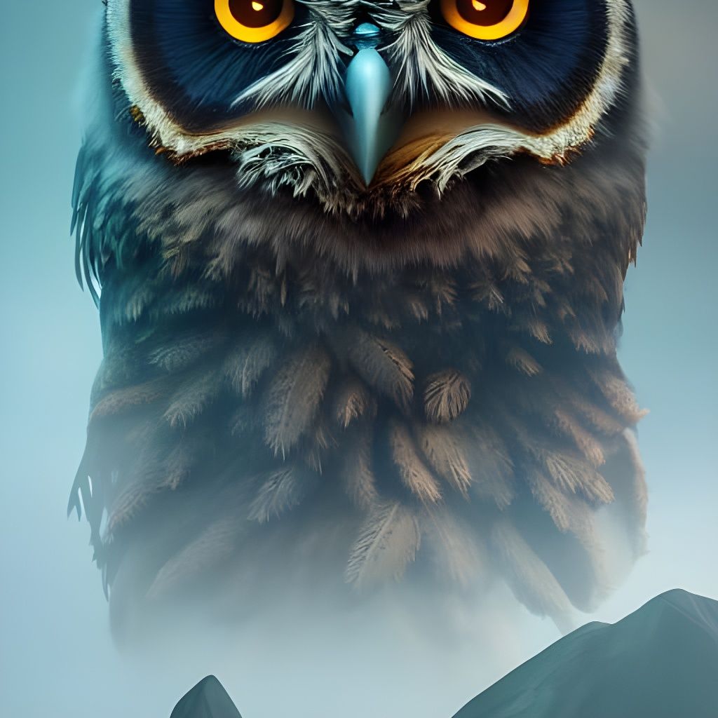 Detailed Matte Painting of an Angry Owl