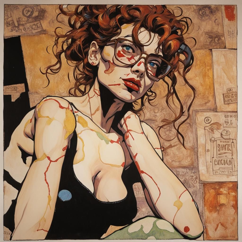 Girl Hippy in Dark Horse Comic Style