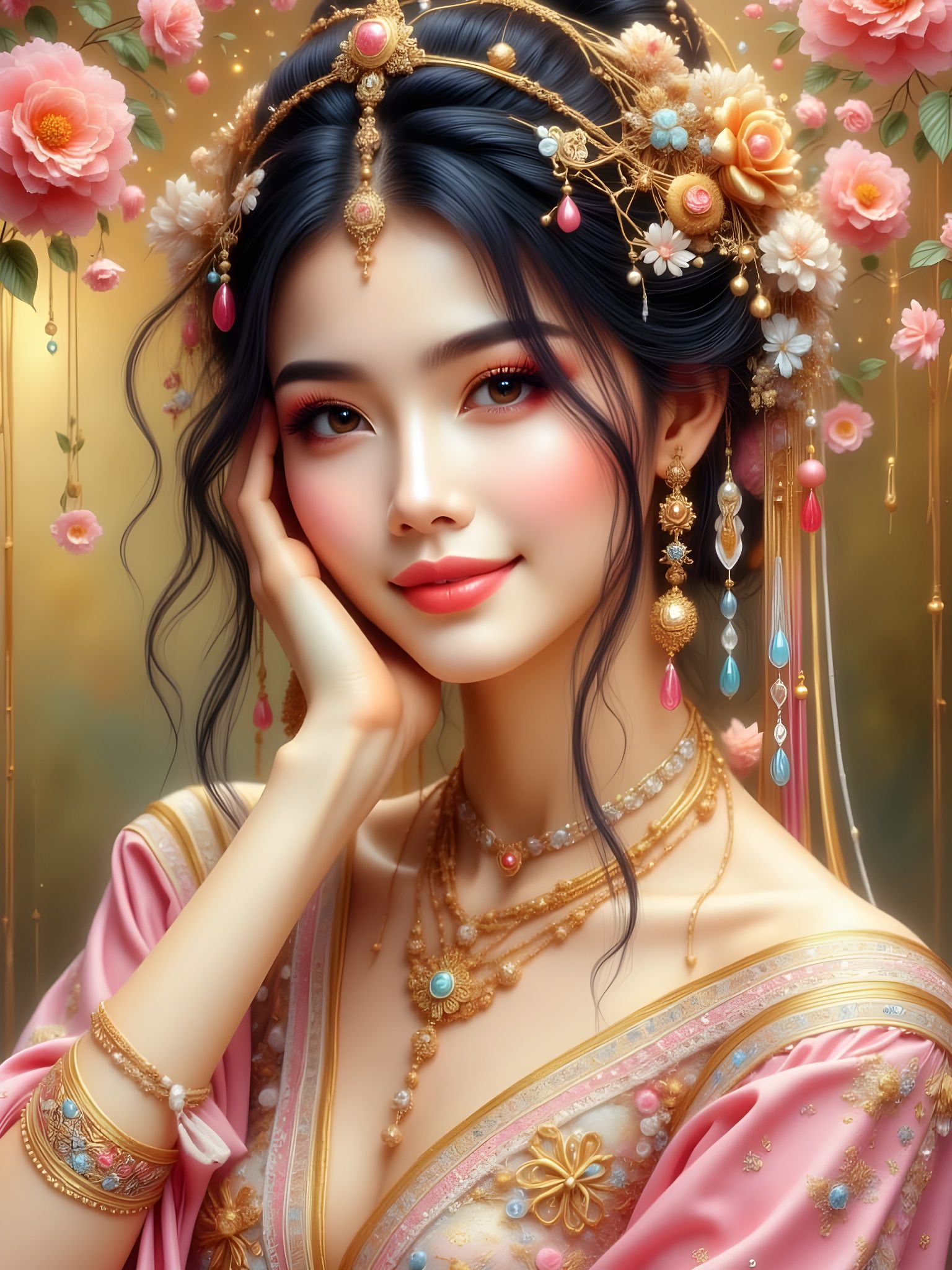 Ethereal Thai Beauty in Glittering Gold