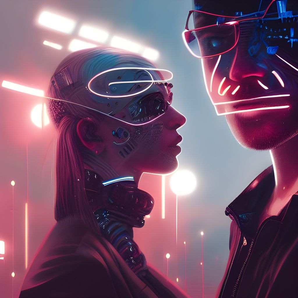 Cyberpunk Wrestlers Dramatic Entrance in High Resolution