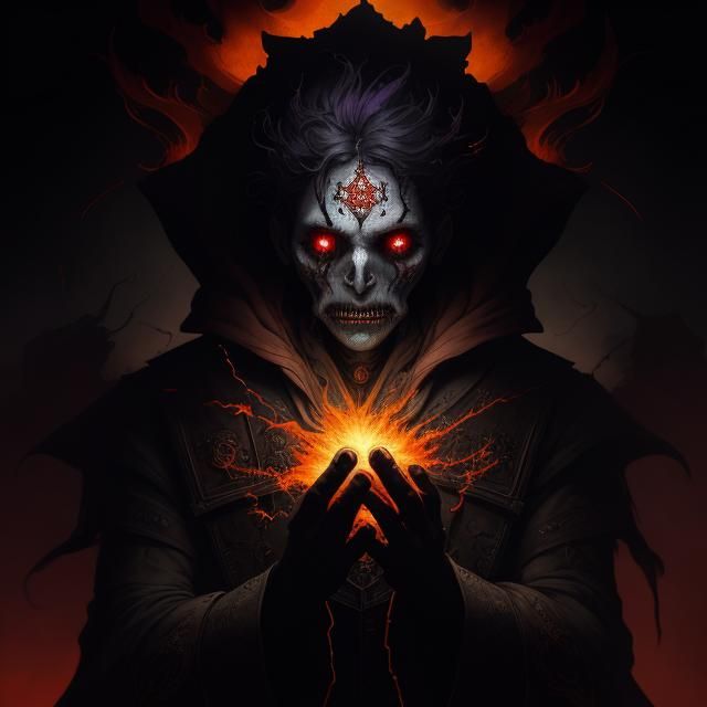 Dark Fantasy Marionette with Glowing Eyes