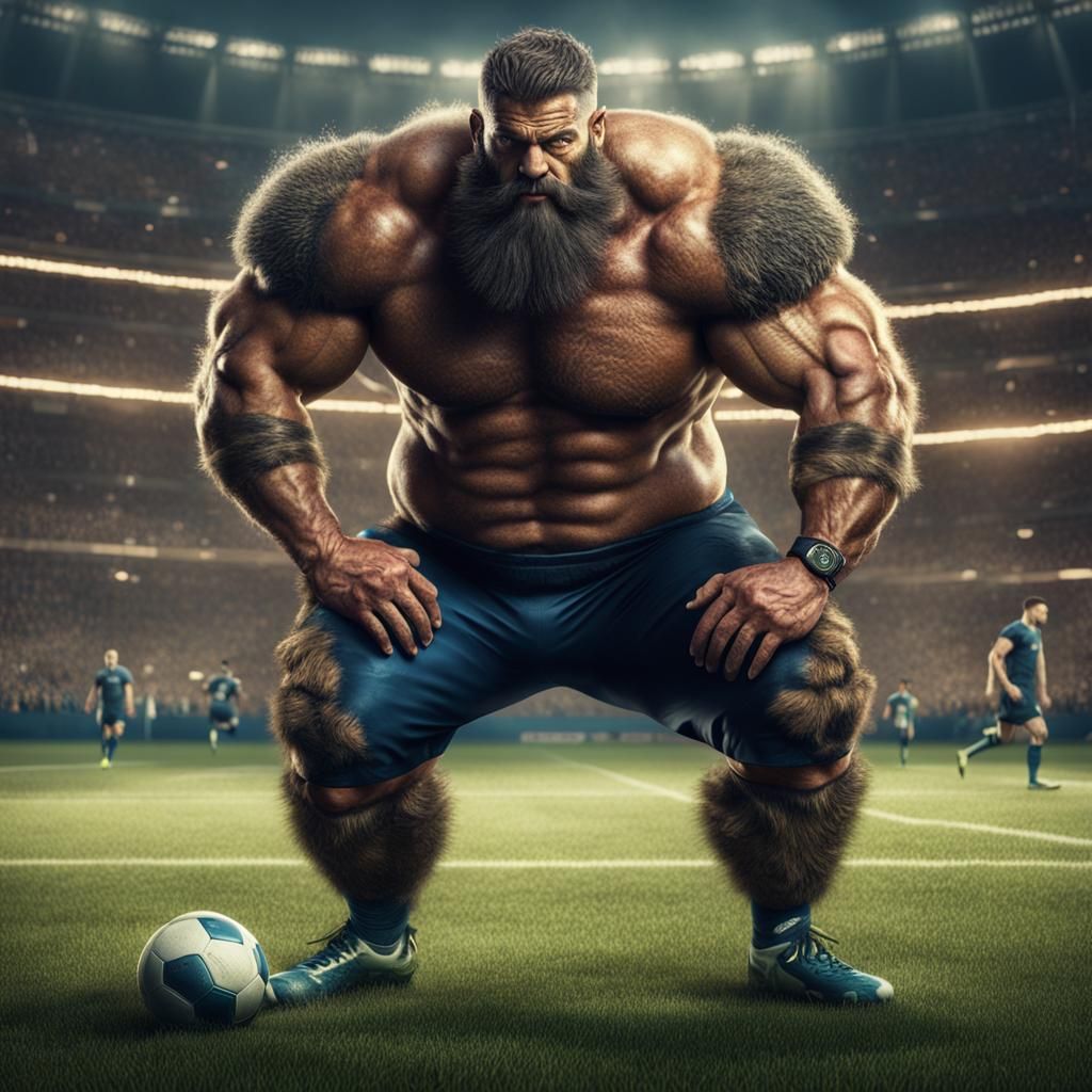 Muscular Football Player: Fantasy Concept Art