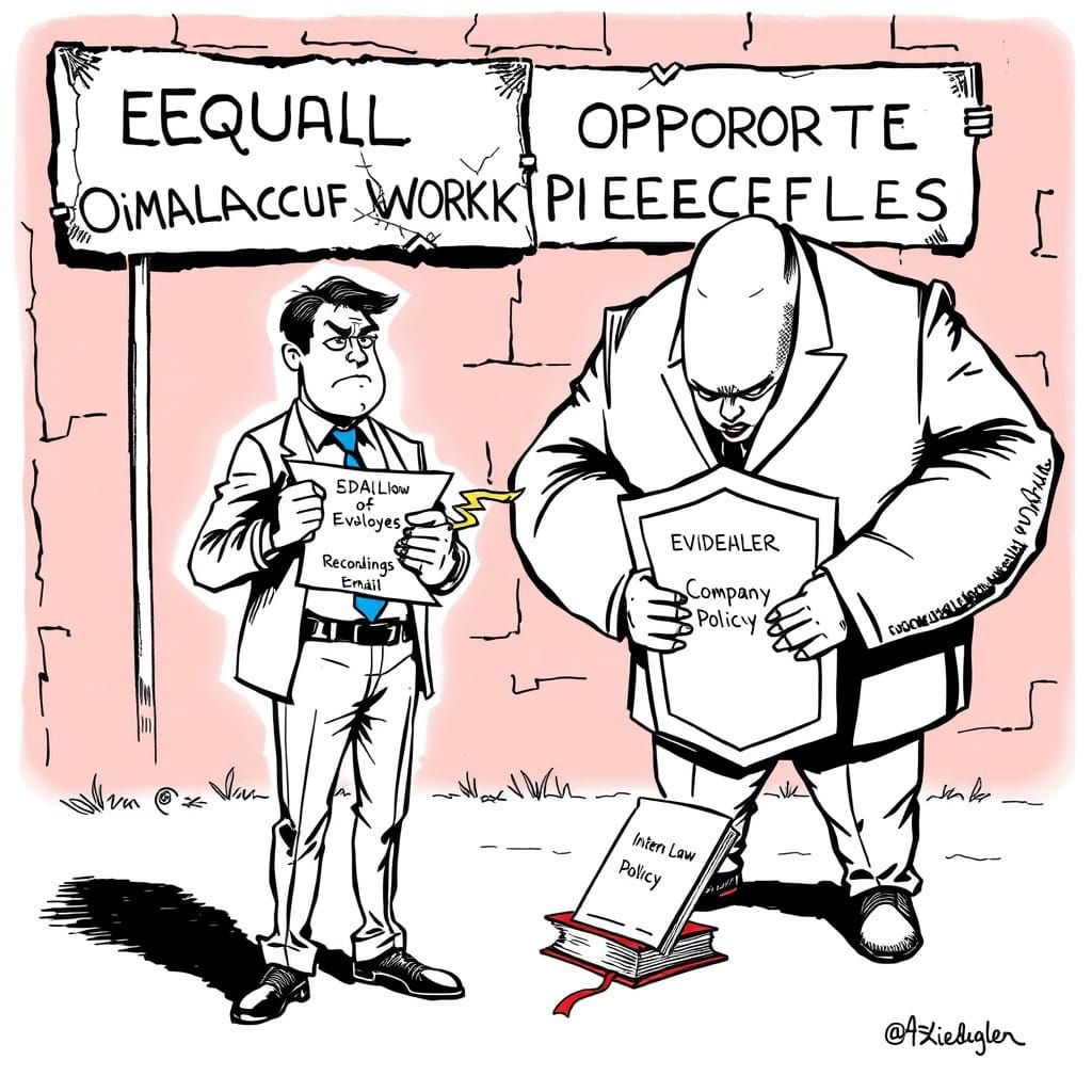 Disabled Employee vs. Corporate Policy: Political Cartoon