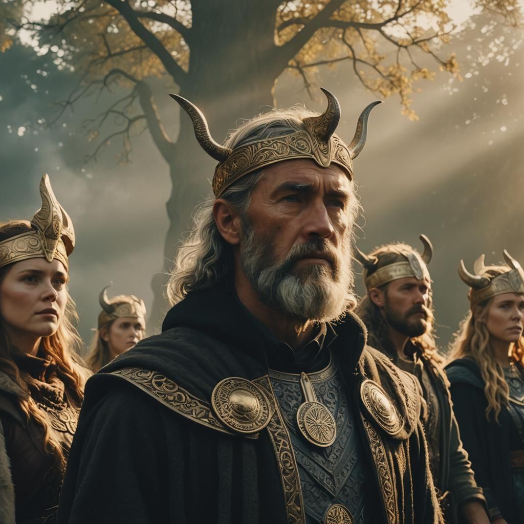 Ra's Visions of Odin: A Cinematic Film Still