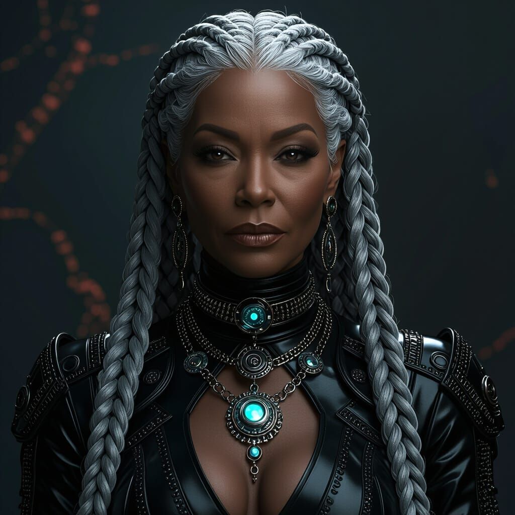 Futuristic Portrait of an Elderly Black Woman