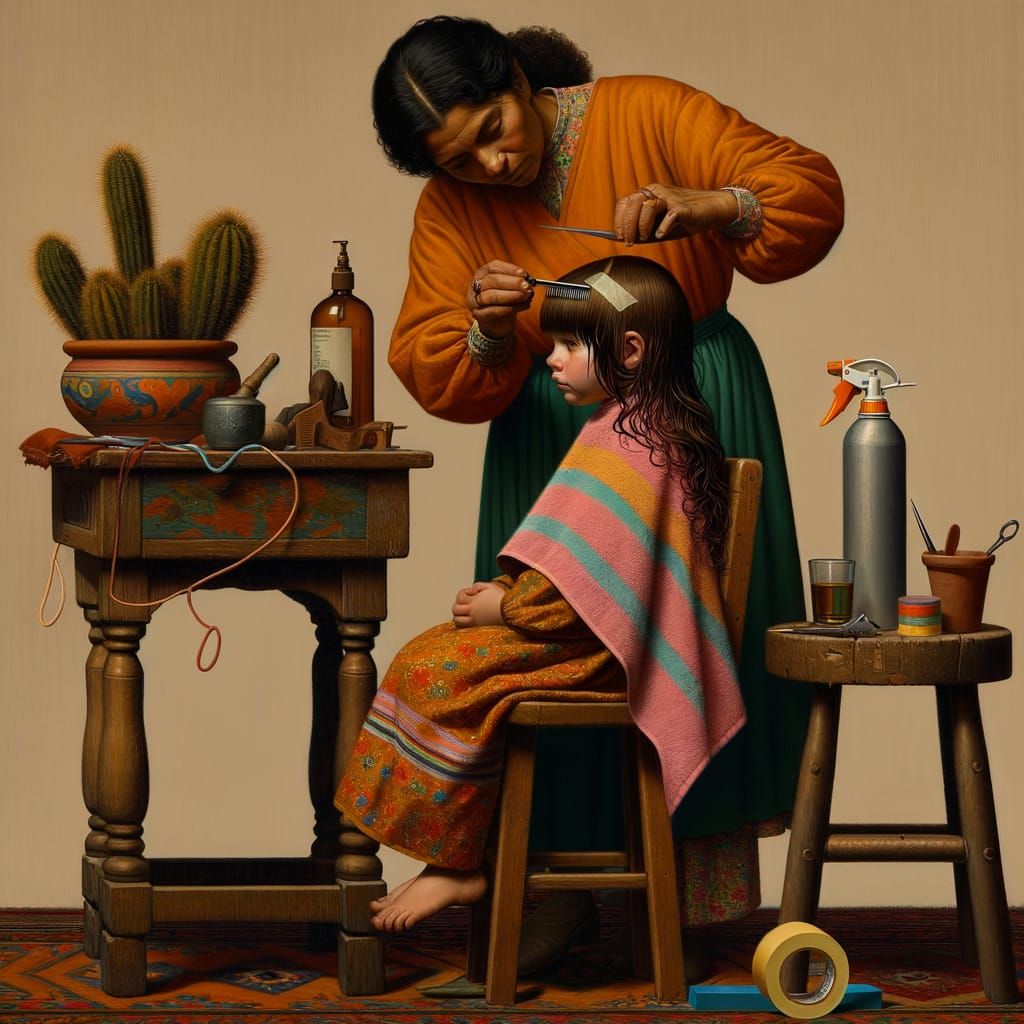 Vintage Vibe: Mother Cuts Daughter's Hair