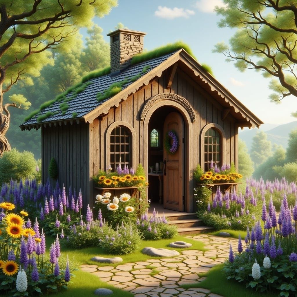 Whimsical Garden Shed in Bloom