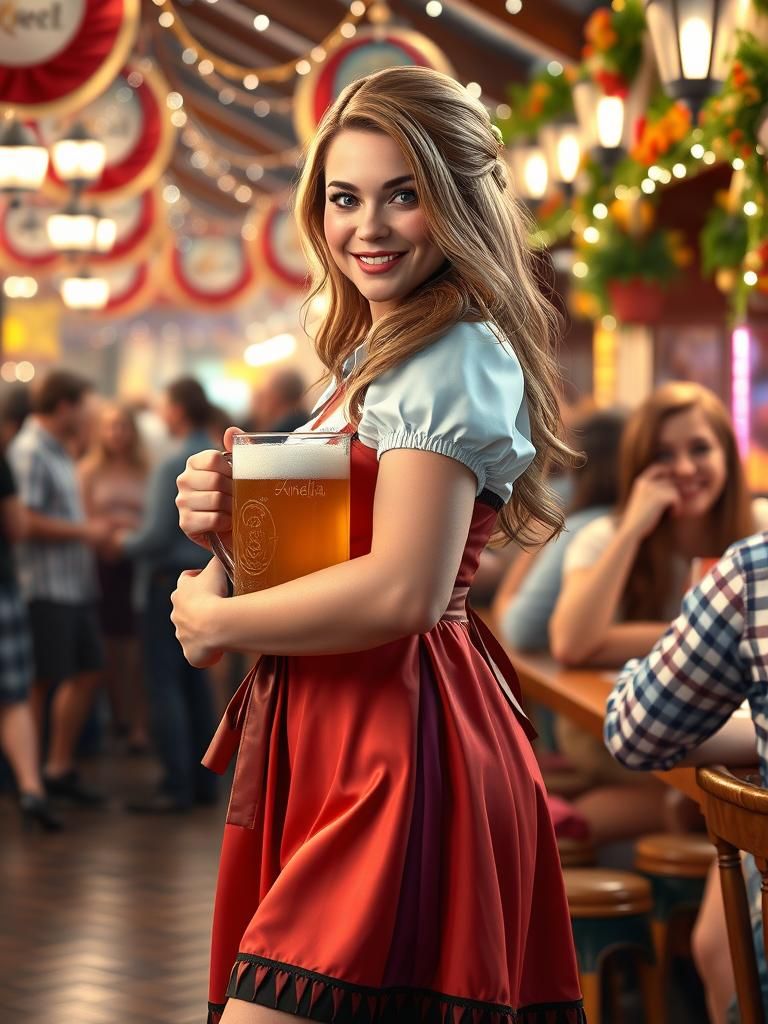 Oktoberfest 2024 Dirndl wearing serving girl