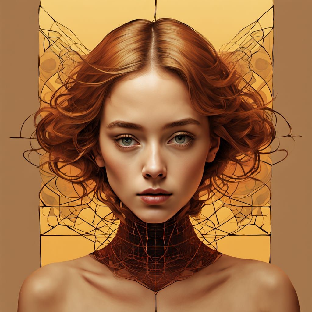 Abstract Surreal Portrait in Velvet Landscape