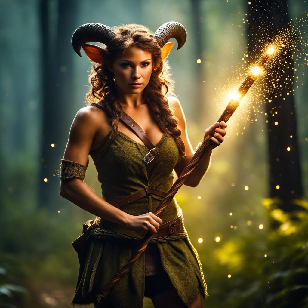 Satyr Druid with a Magical Staff