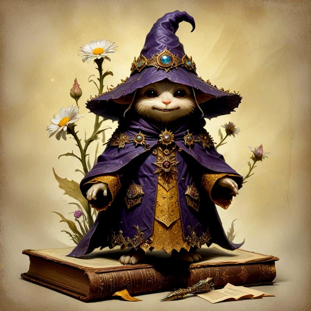 Whimsical Daisy Guide in Rich Plum Tones