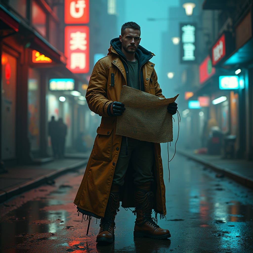 Cyberpunk Trailblazer in Neon Metropolis