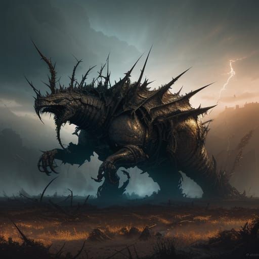 Cyberpunk Fortress Monster Dominates Post-Apocalyptic Battle...