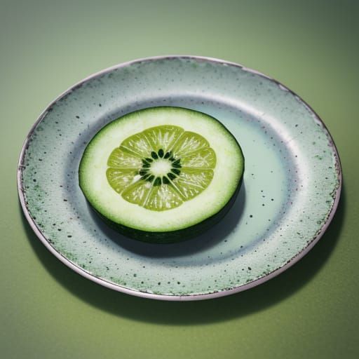 Macro Photo of Cucumber on a Plate