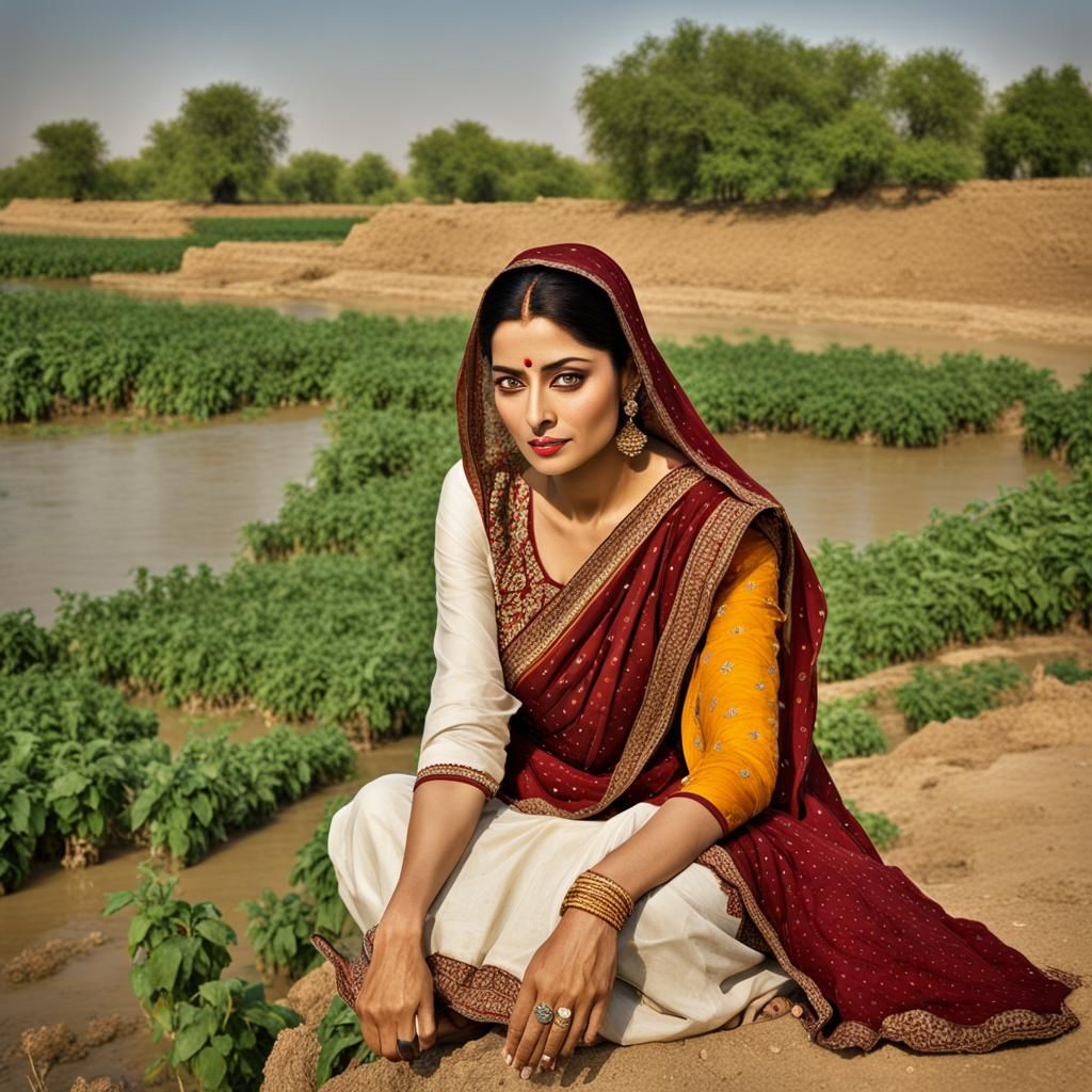Pakistani Woman- Rural/Farm life in the province of Sindh, Pakistan