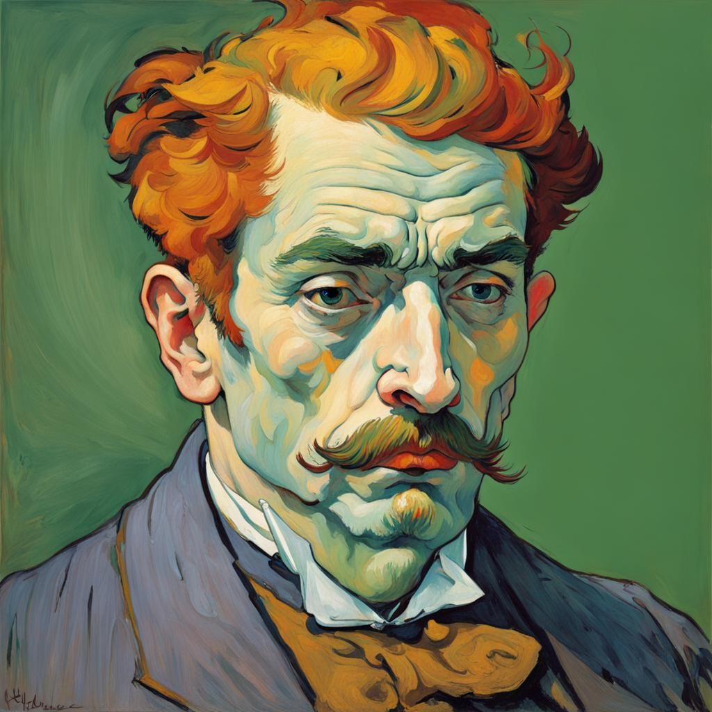 Art by Toulouse-Lautrec, bold self-portrait overcoming adver...