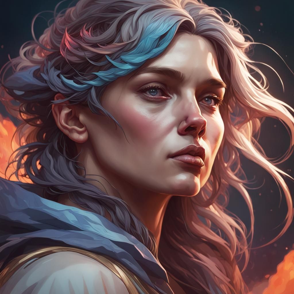 Apocalyptic Watcher Portrait in Hyperdetailed Style