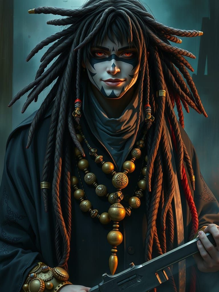 Mystical Bandit with Dreadlocks, Digital Art