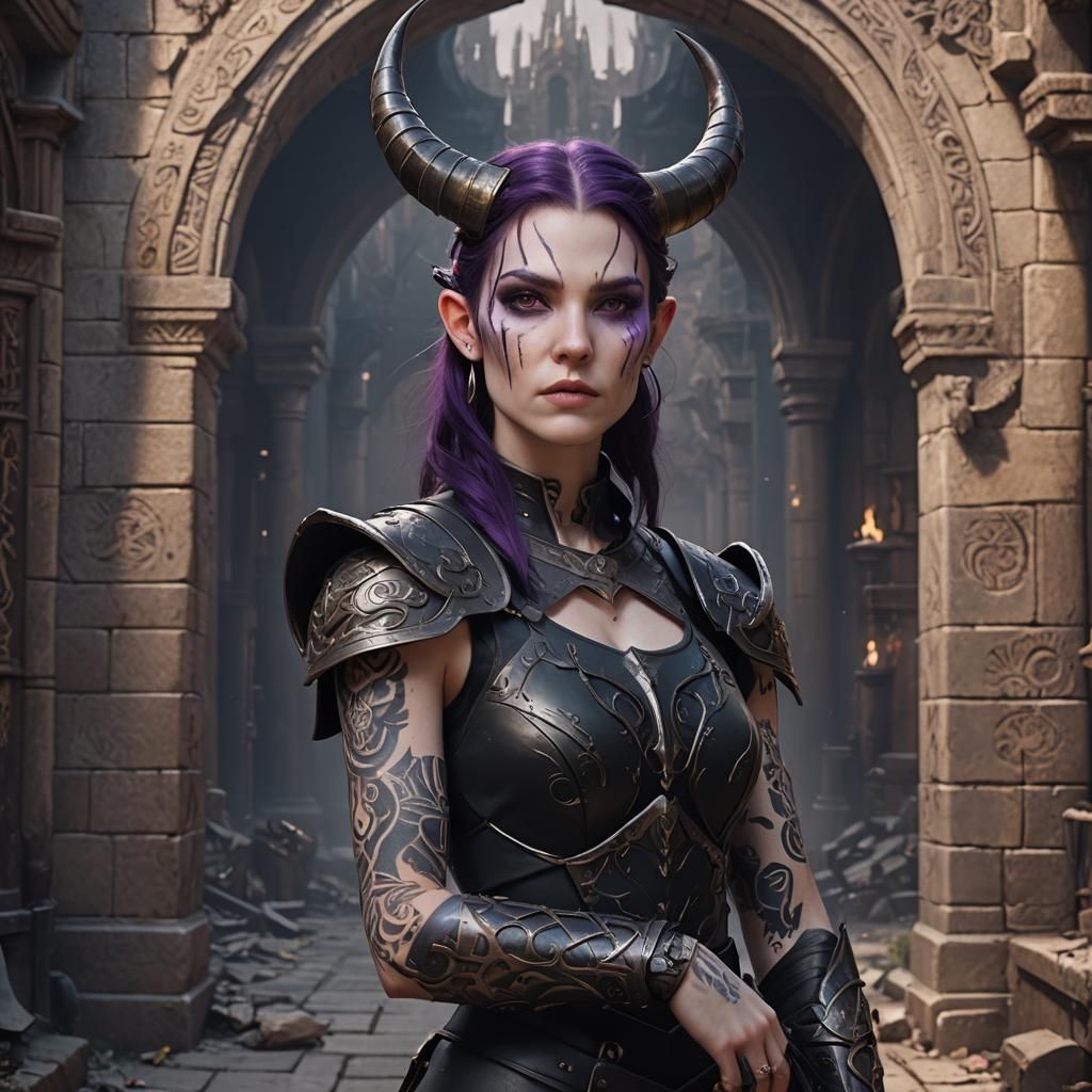 Alirà, a tiefling mercenary