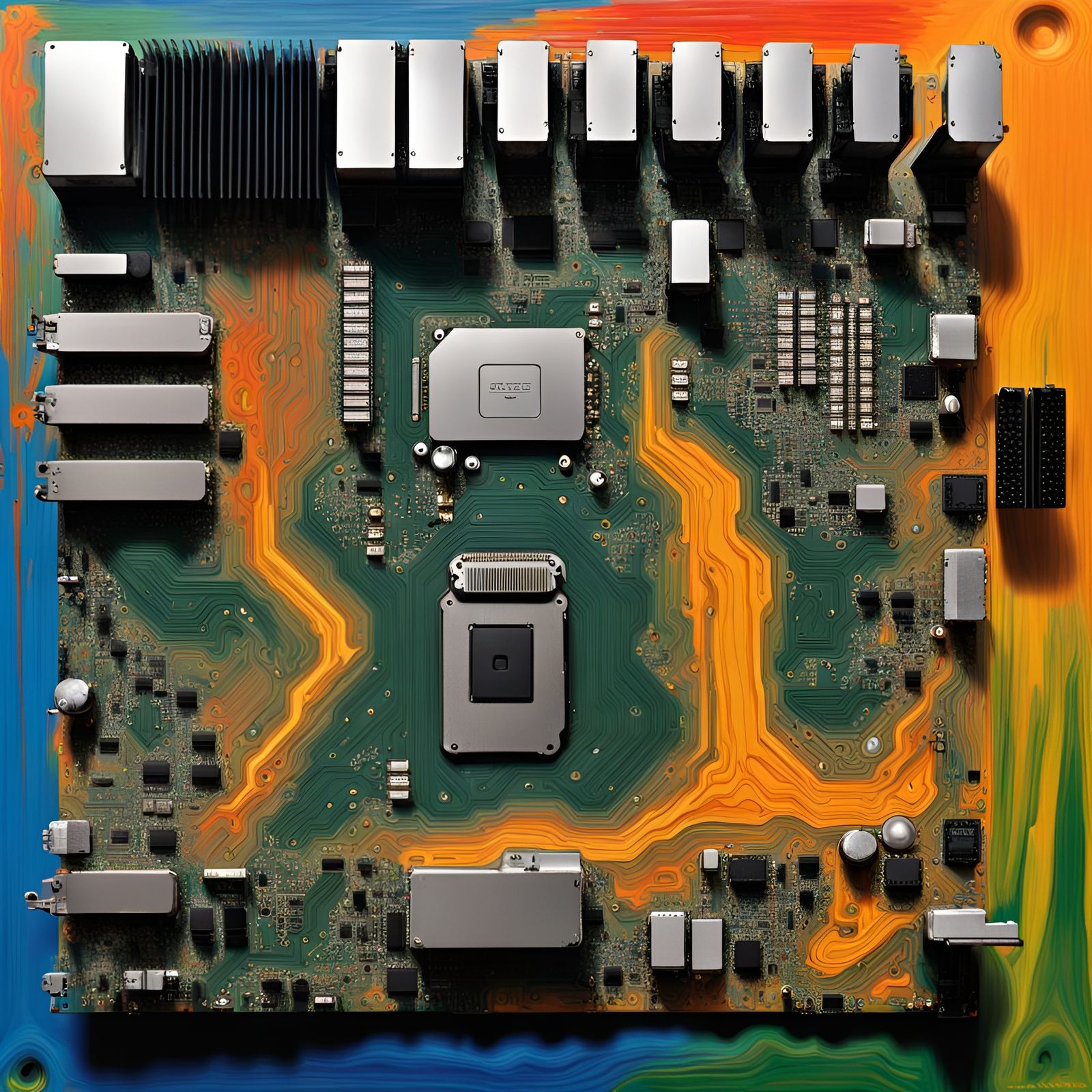 Motherboard as Romantic Era Landscape Painting