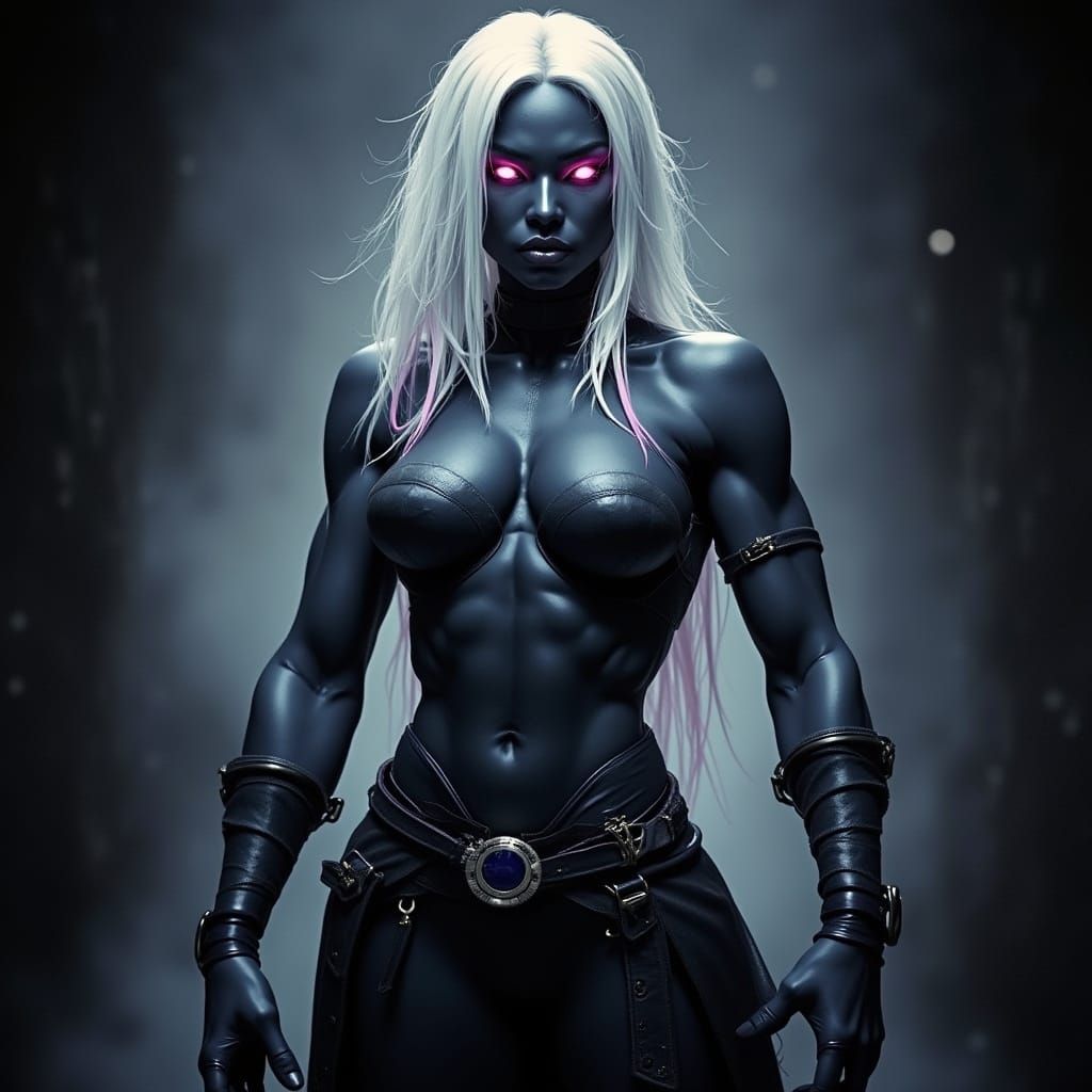 Cinematic Drow Warrior: Dark Fantasy Concept Art