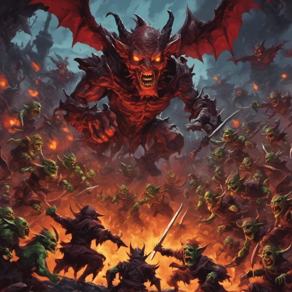 Fearsome Goblin Attack on Villagers