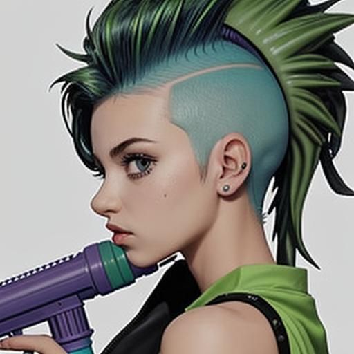 Girl  holding super soaker