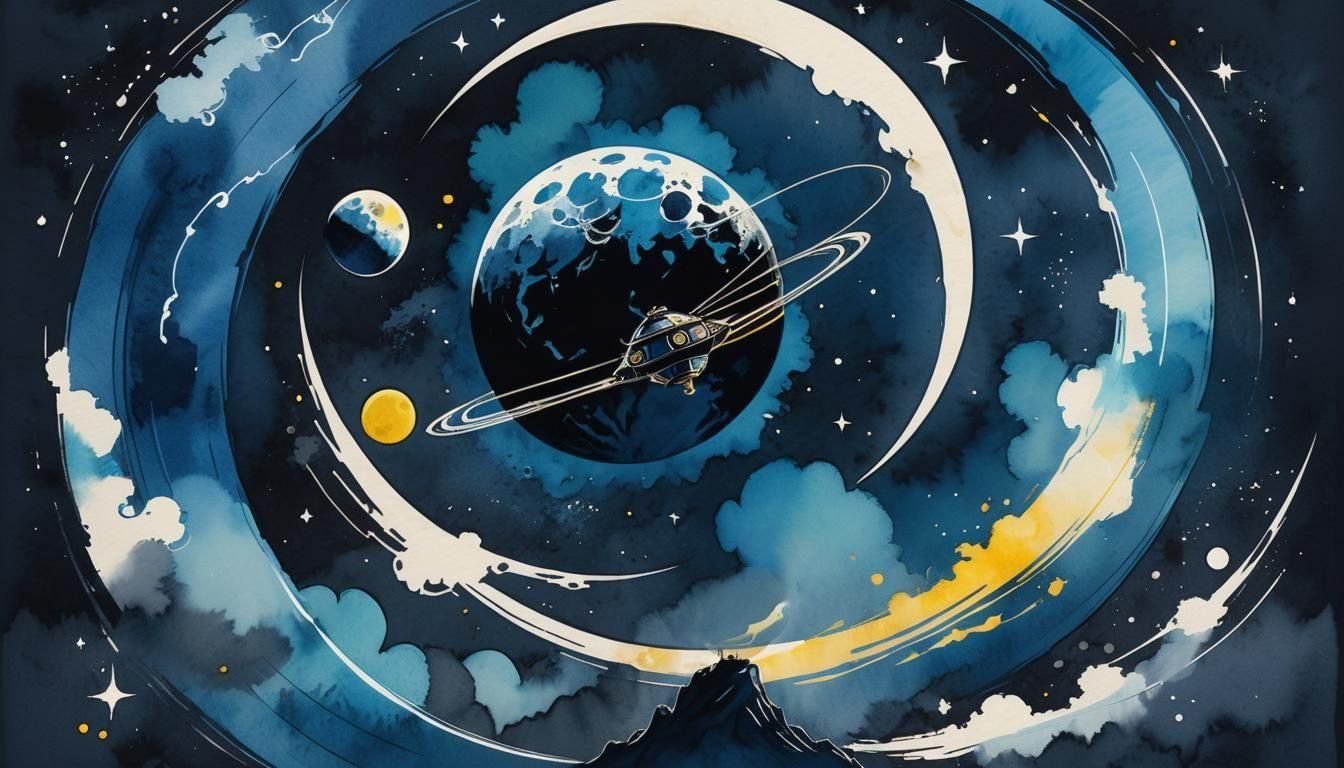 Probe Slingshot Maneuver Poster to Jupiter