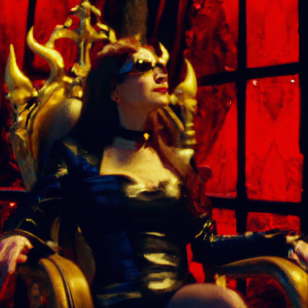Gothic Velma Dinkley Seated on a Golden Ruby Throne