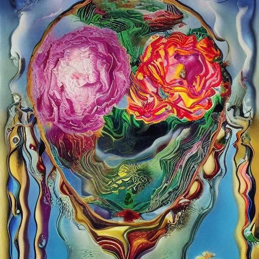 Surreal Landscape with Elastic Flora in Dali Style