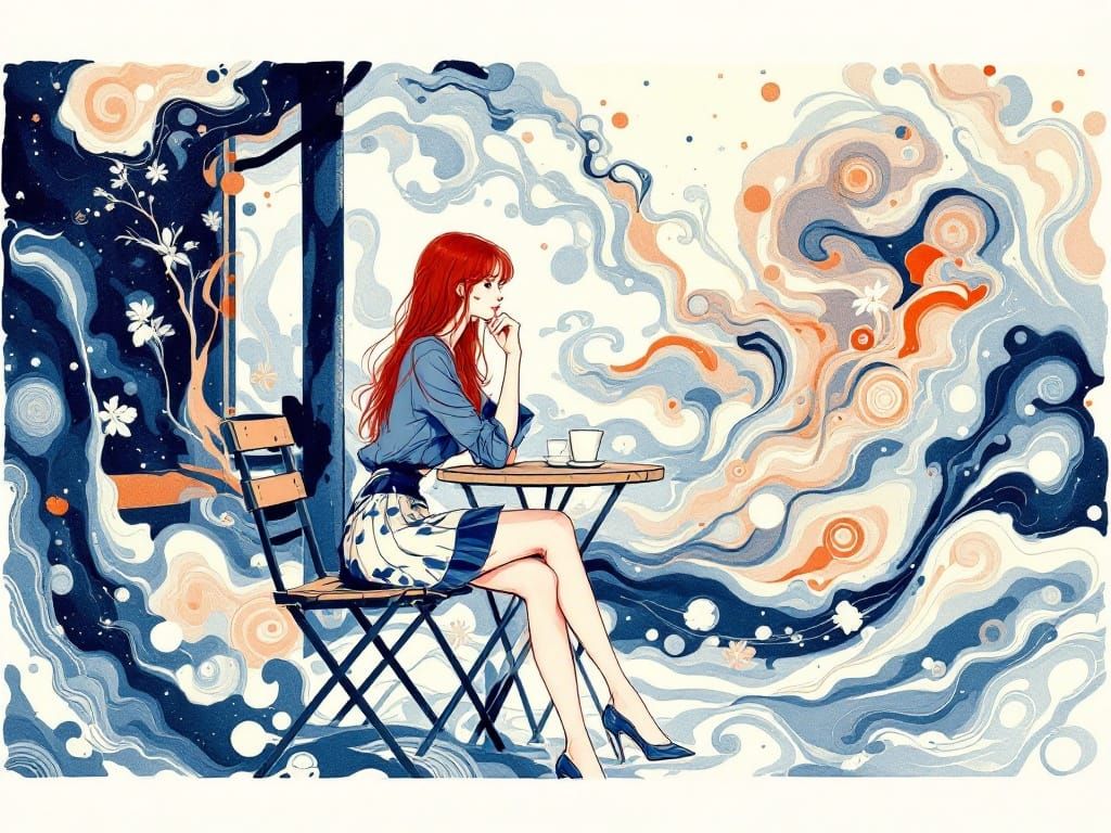 Whispers of the Past in Dreamlike Suminagashi