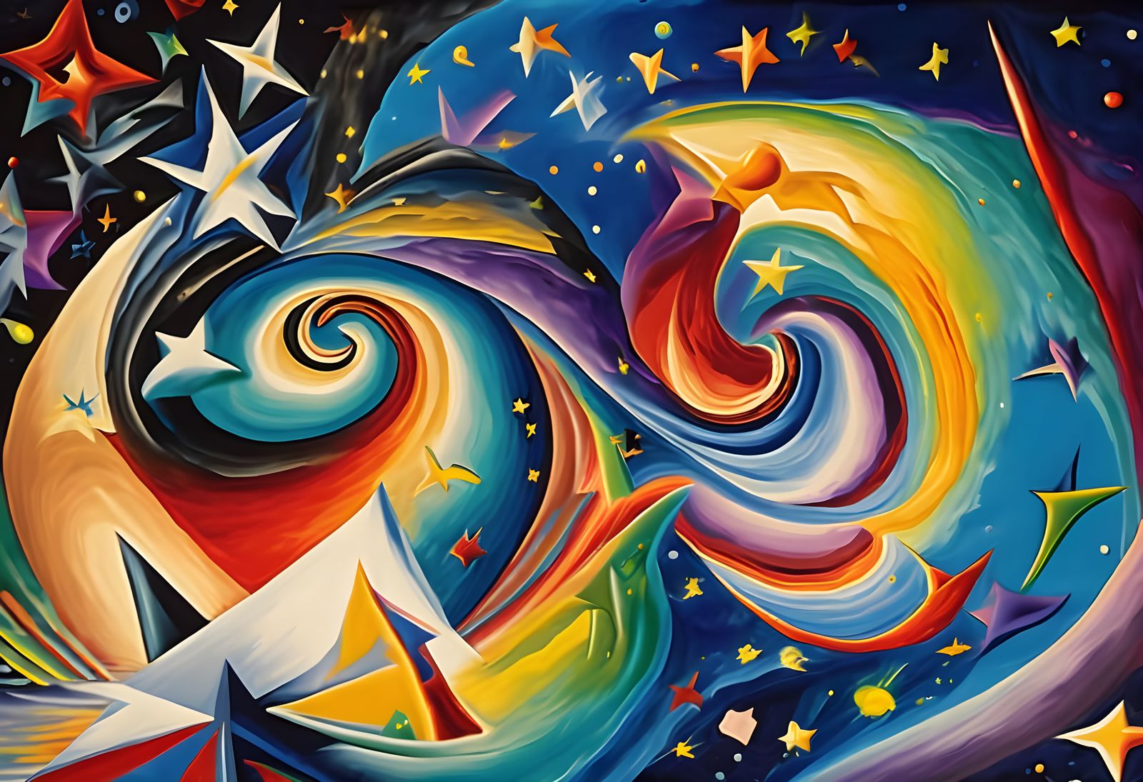 Vivid 3D Vortex Maelstroms of Paint and Plasma