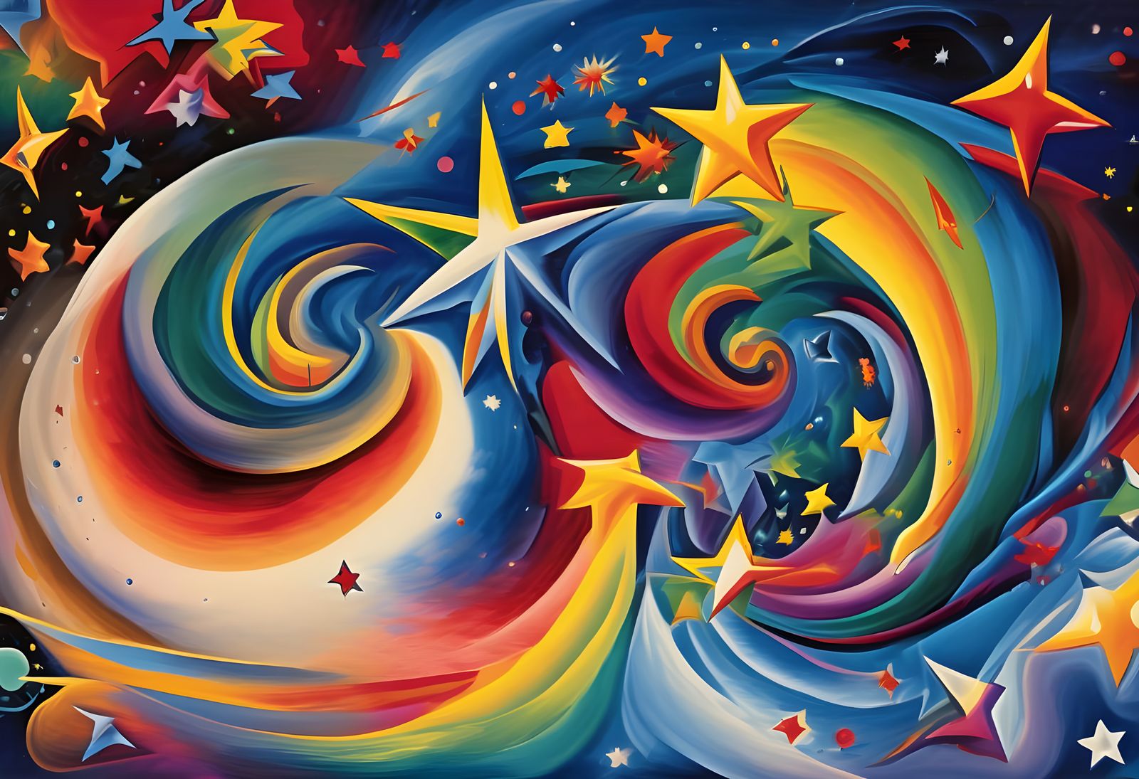 Vortex Maelstroms of Paint and Plasma with Pointy Stars