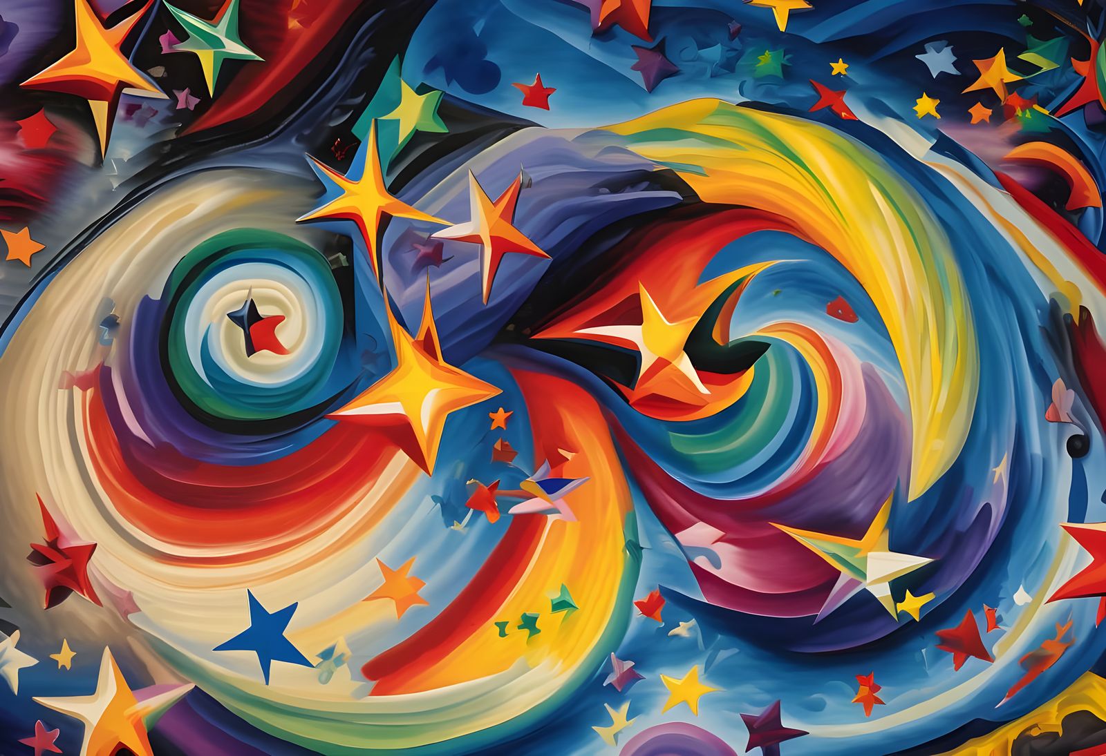 Vivid 3D Vortex Maelstroms of Paint and Plasma