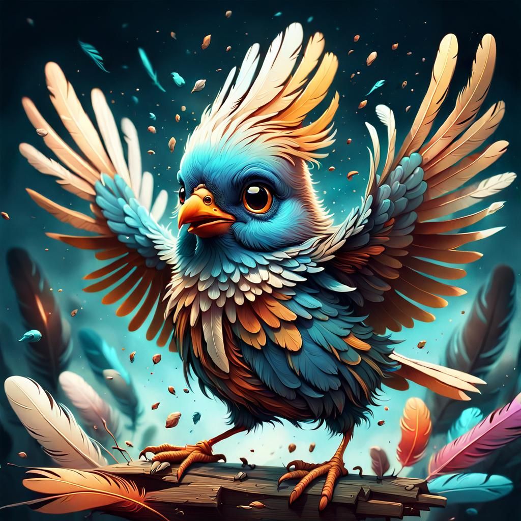 Hyperdetailed 3D Bird Illustration in Digital Art Style