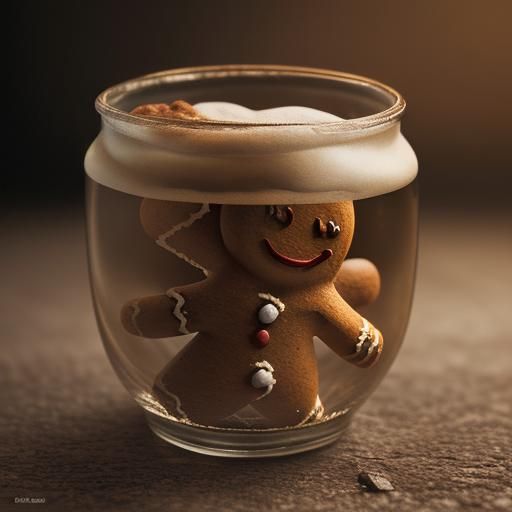 Hyperrealistic Gingerbread Man with Intricate Details