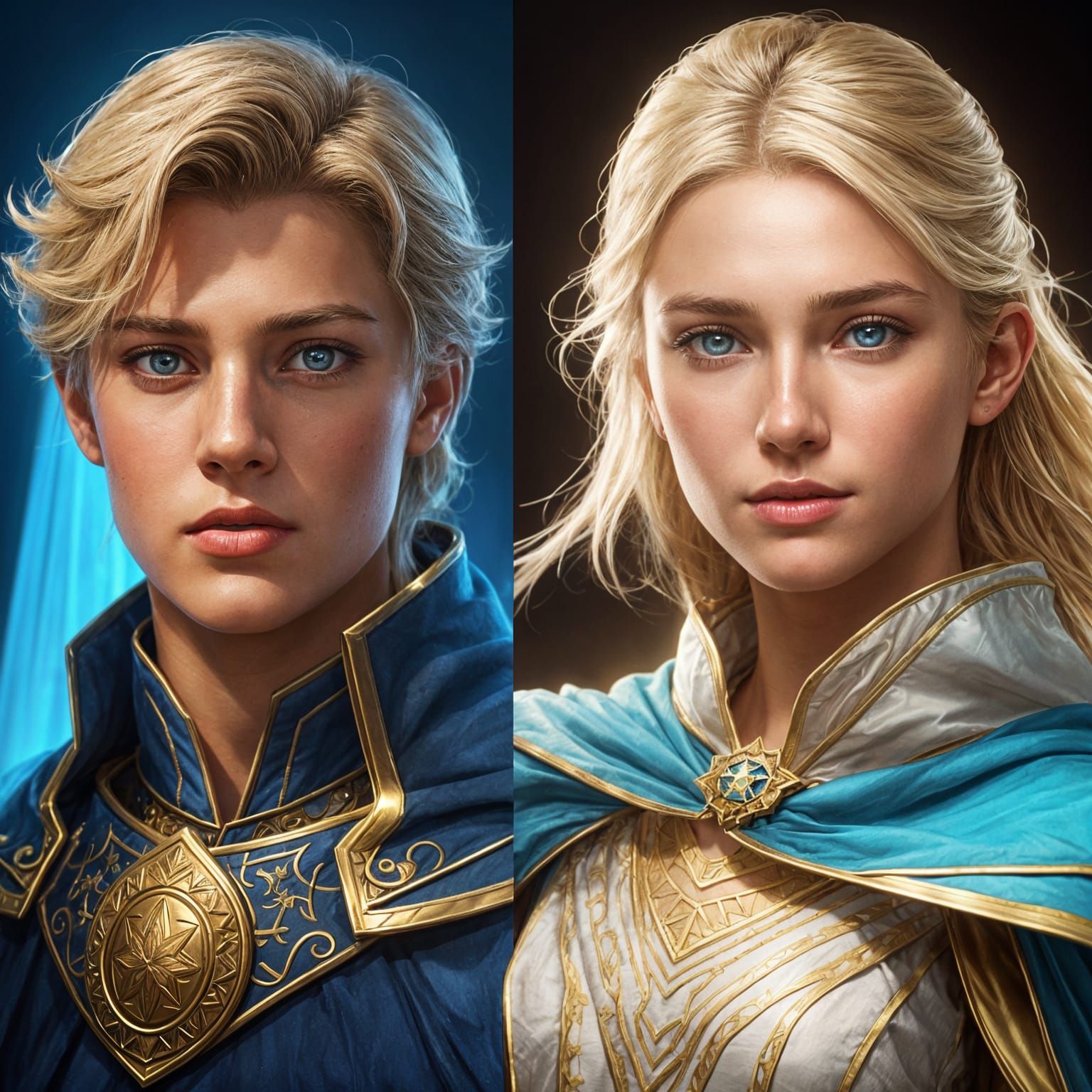 Fantasy Teens Portrait in Hyperdetailed Digital Art