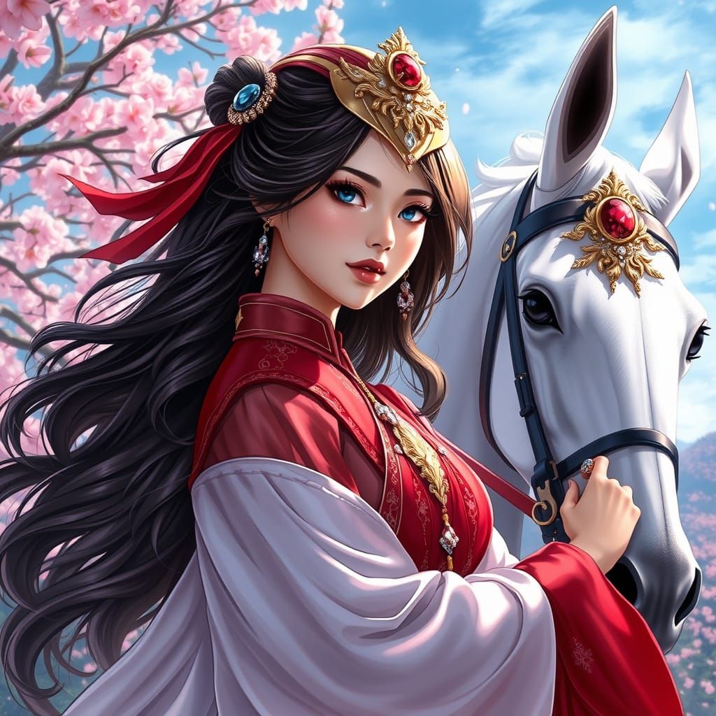 Asian Warrior Goddess in Futuristic Armor