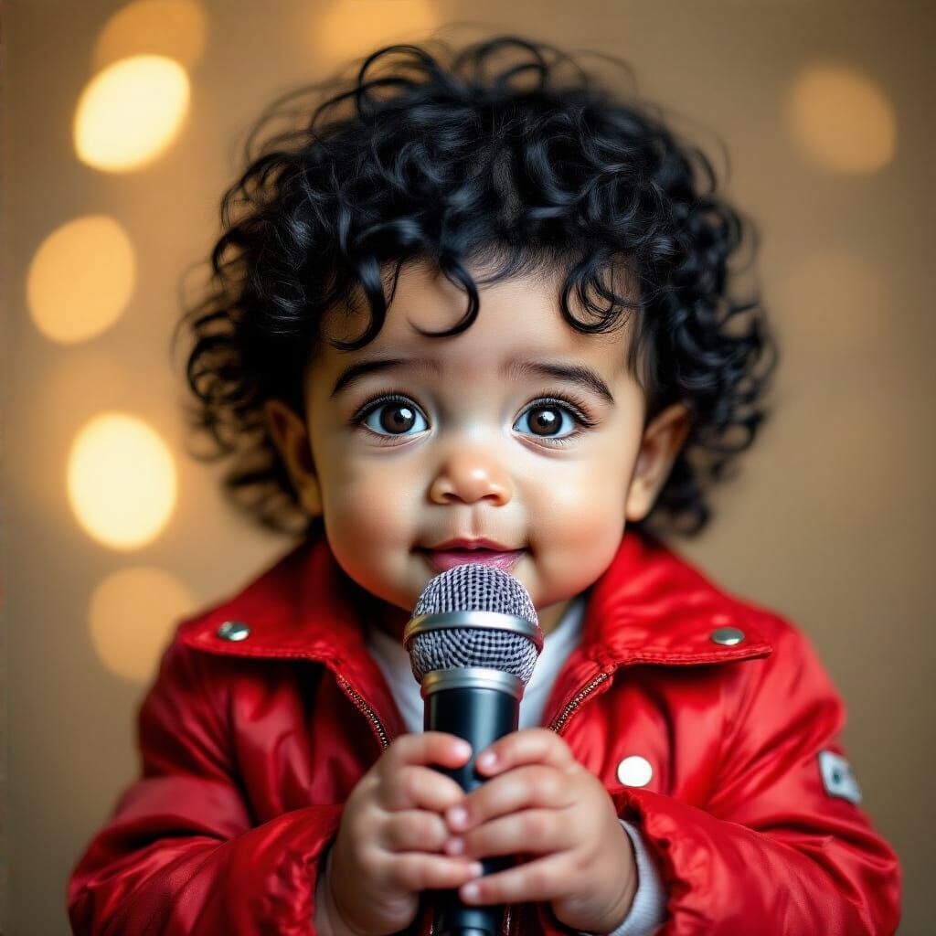 Photo-Realistic Baby Portrait Inspired by Michael Jackson